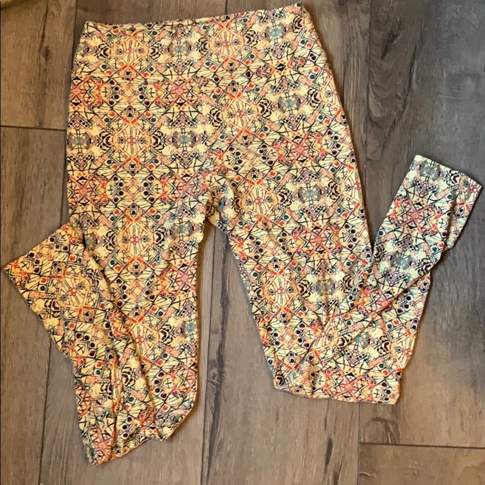 Yellow Geometric LuLaRoe Leggings